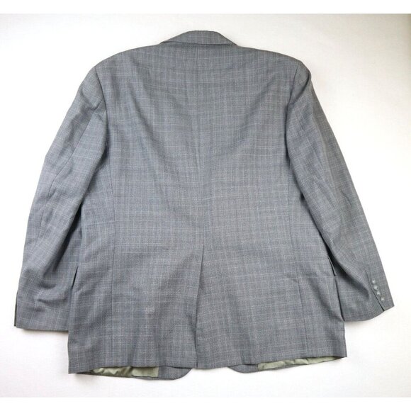VINTAGE MEN S GRAY PLAID BLAZER SUIT JACKET - SIZE 44R - Picture 5 of 6